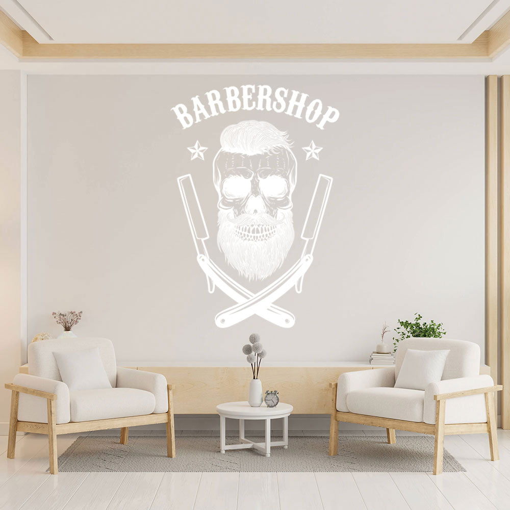 Hipster Barber Shop Wall Sticker - Barber Decal