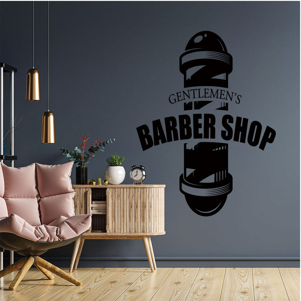 Gentlemens Barber Shop Wall Sticker – Barber Pole Starburst