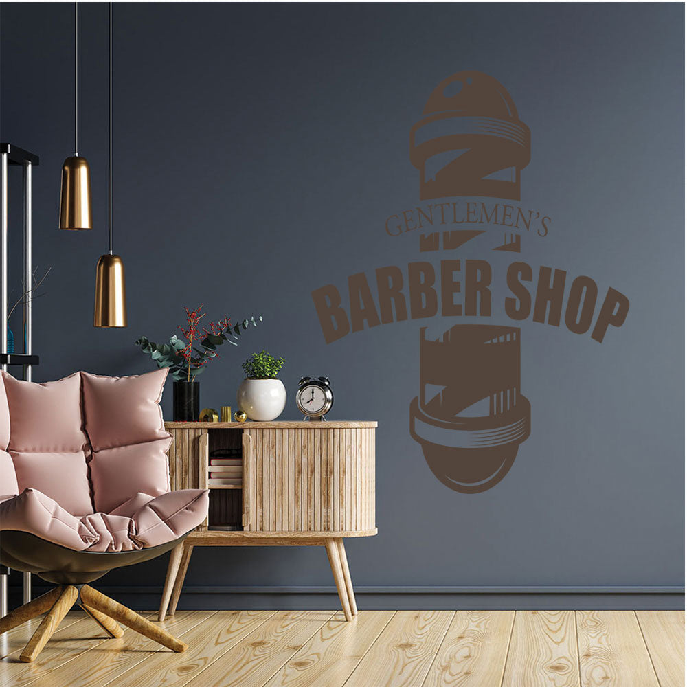 Gentlemens Barber Shop Wall Sticker – Barber Pole Starburst