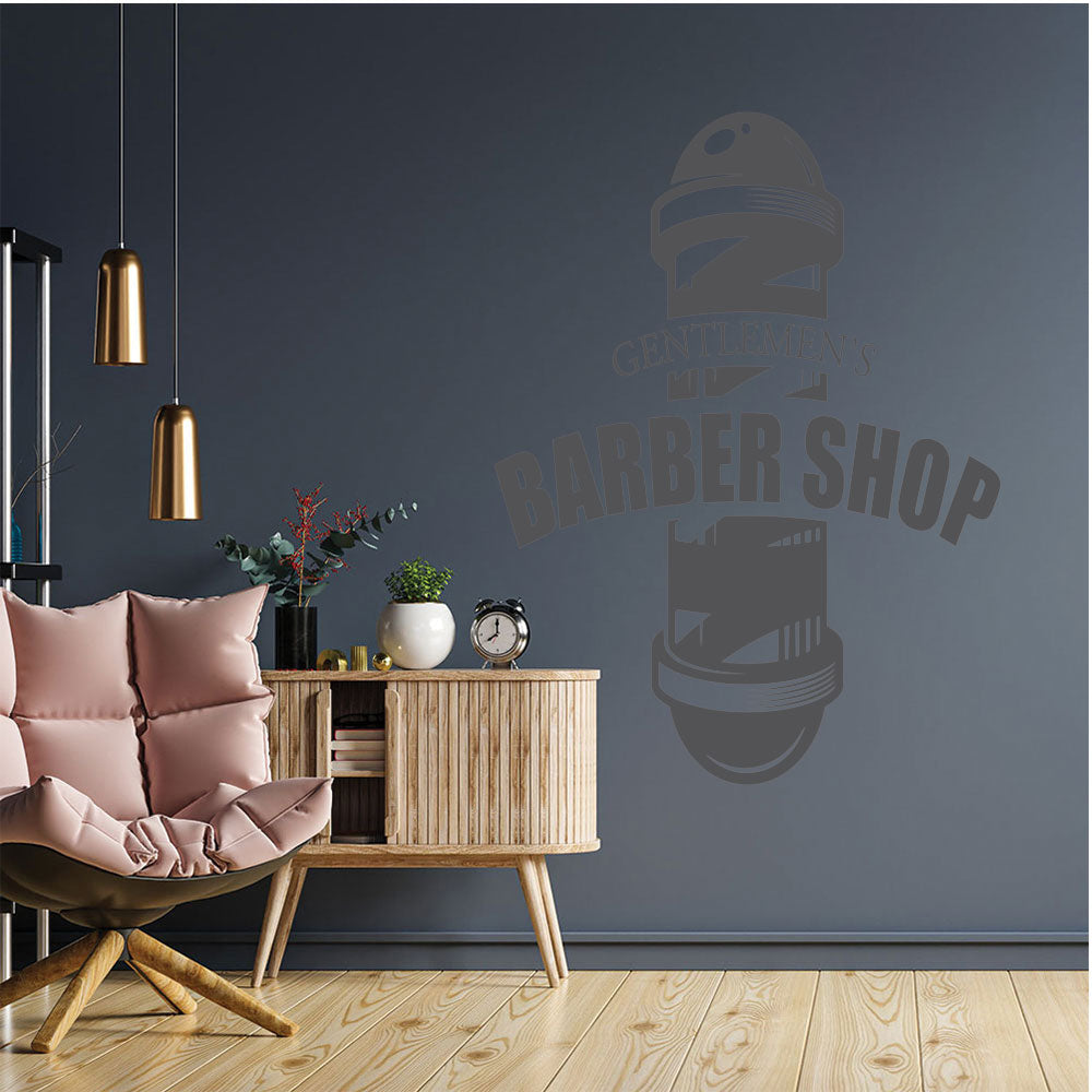 Gentlemens Barber Shop Wall Sticker – Barber Pole Starburst