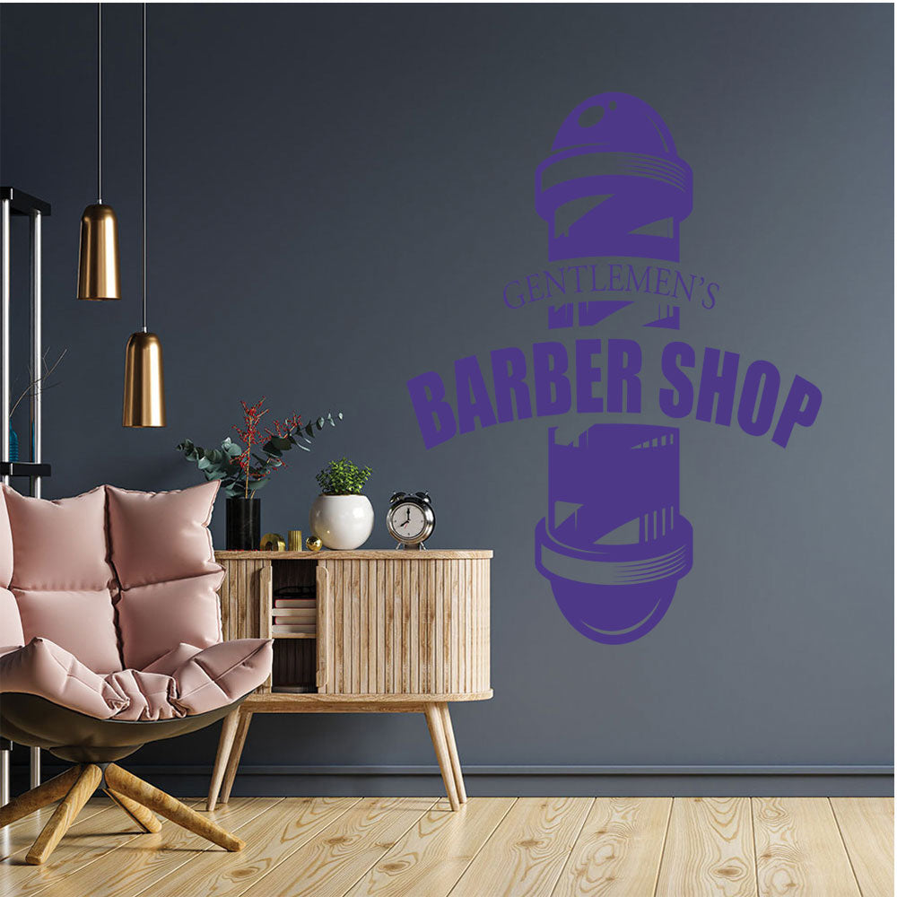 Gentlemens Barber Shop Wall Sticker – Barber Pole Starburst