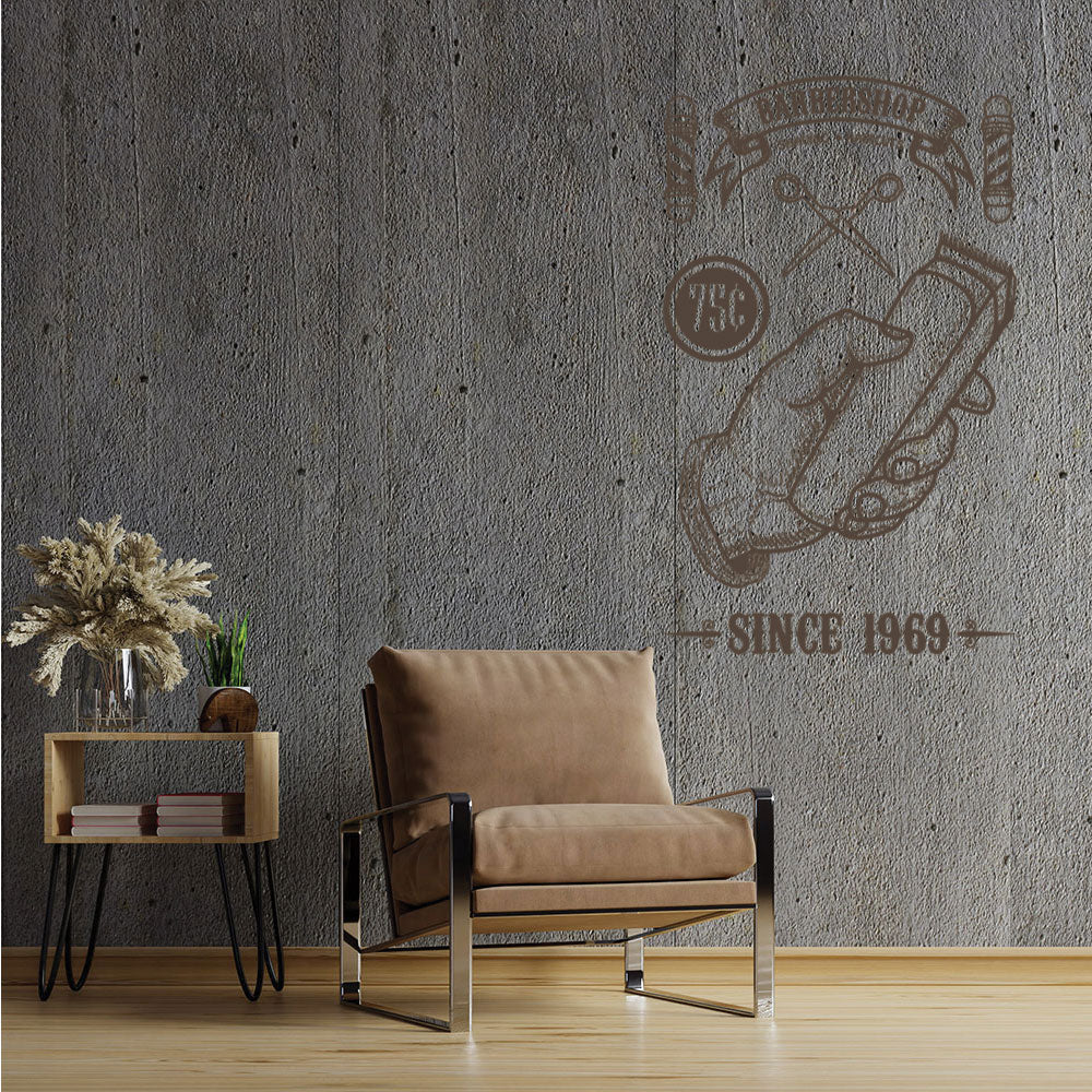 Custom Barbershop Wall Sticker – Vintage Shaving & Haircuts Est. Year