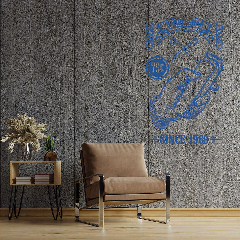 Custom Barbershop Wall Sticker – Vintage Shaving & Haircuts Est. Year