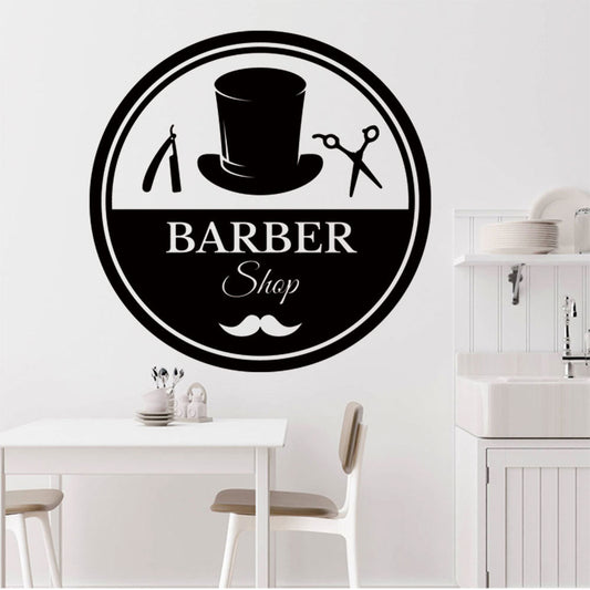Barber Scissors & Comb Wall Sticker | Barbershop Door Decal UK Made