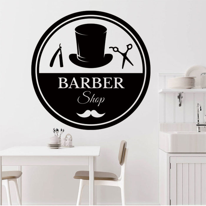 Barber Scissors & Comb Wall Sticker | Barbershop Door Decal UK Made