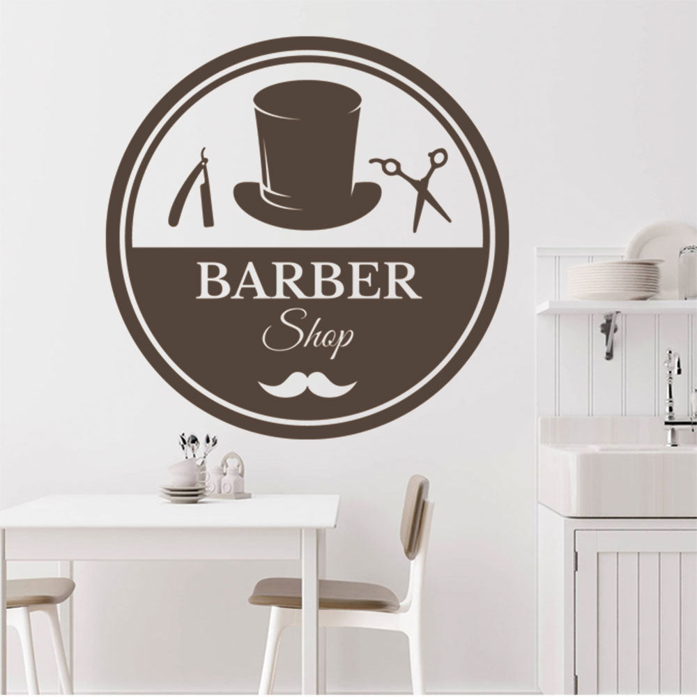 Barber Scissors & Comb Wall Sticker | Barbershop Door Decal UK Made