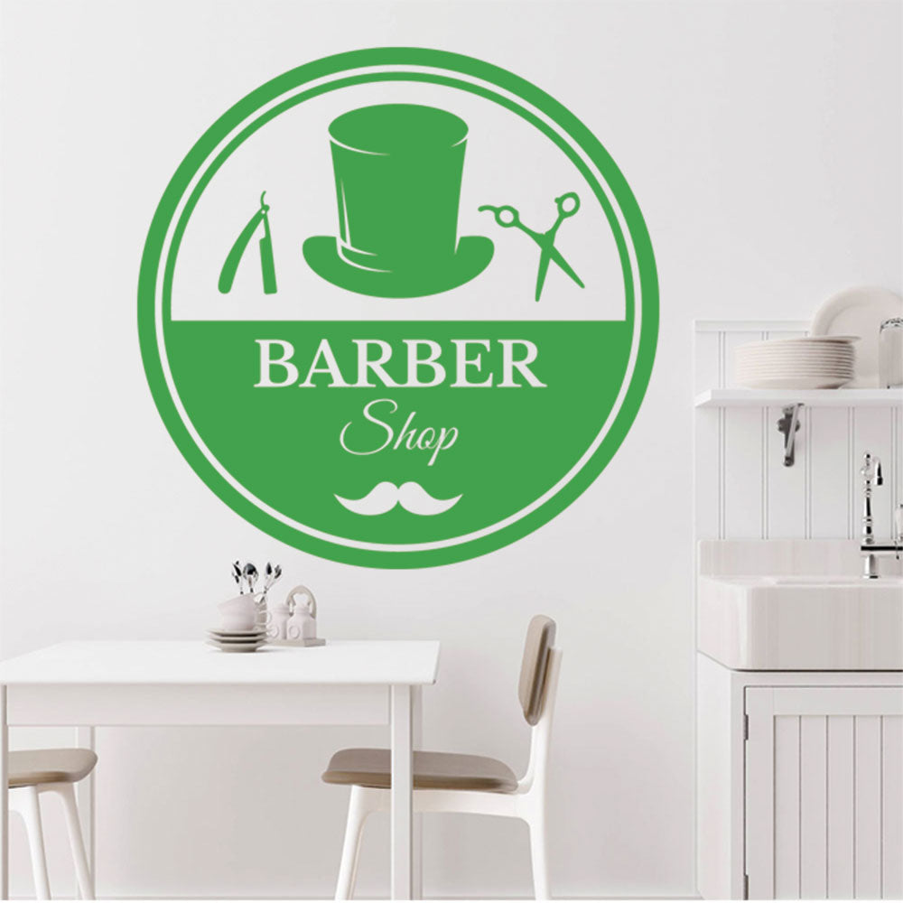 Barber Scissors & Comb Wall Sticker | Barbershop Door Decal UK Made