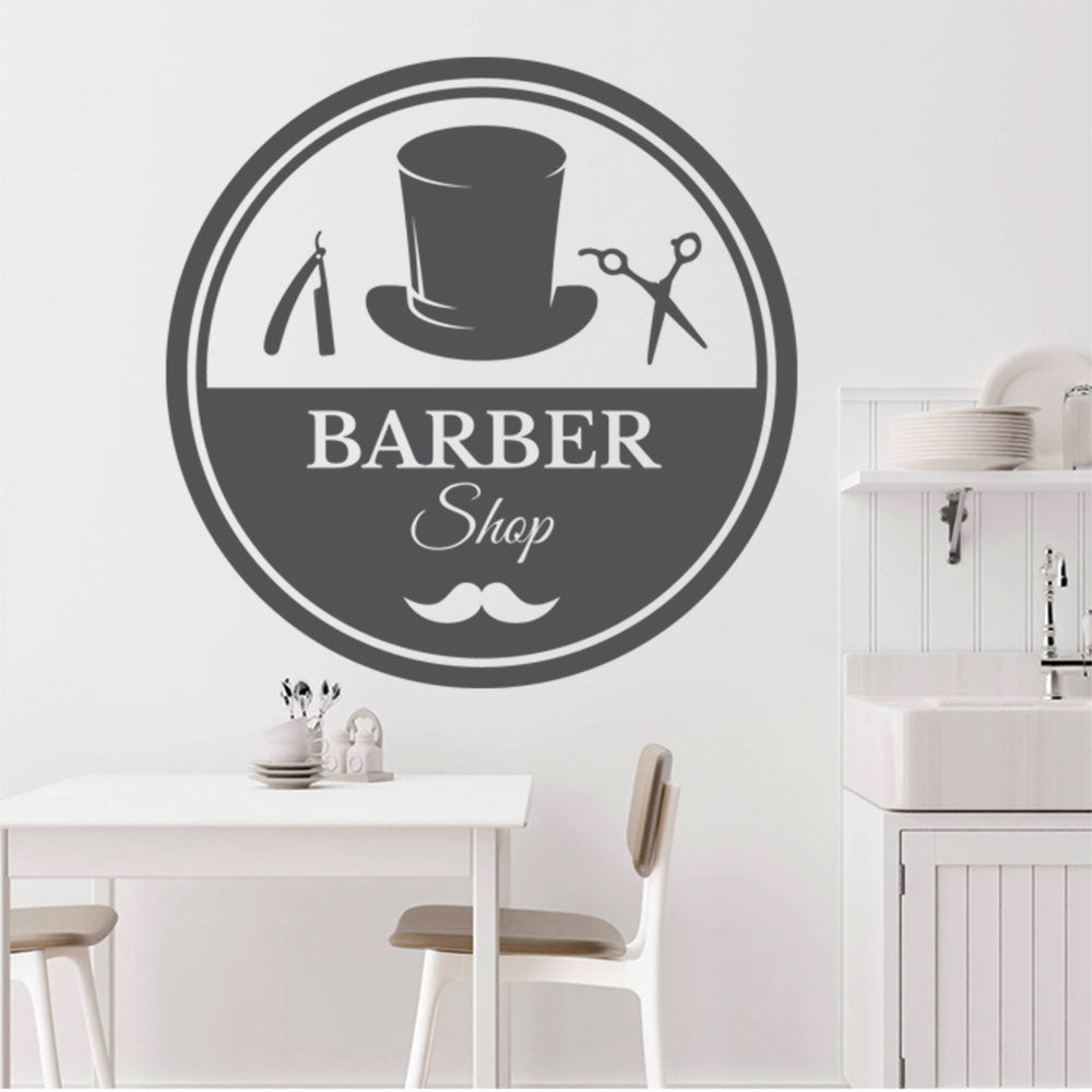 Barber Scissors & Comb Wall Sticker | Barbershop Door Decal UK Made