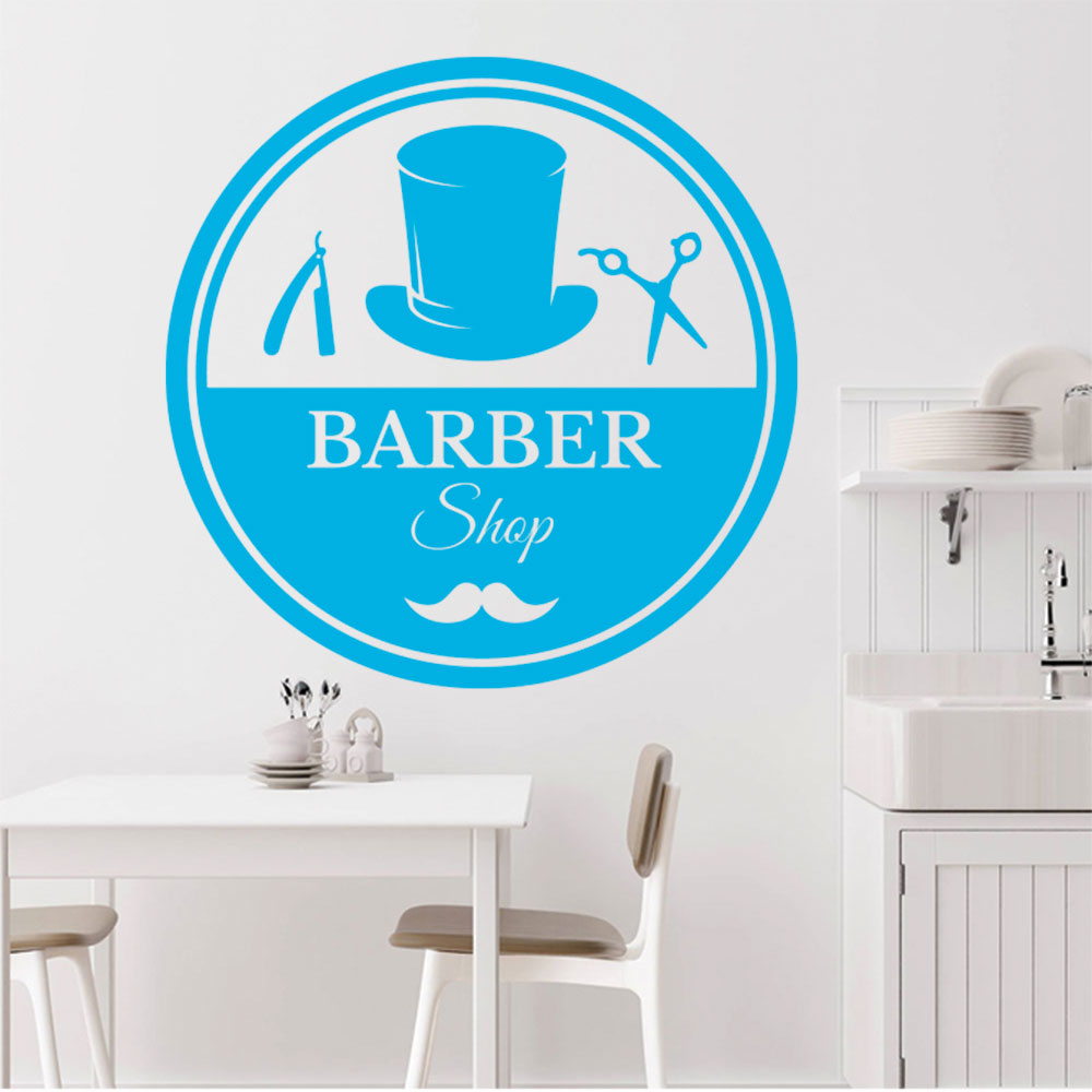 Barber Scissors & Comb Wall Sticker | Barbershop Door Decal UK Made