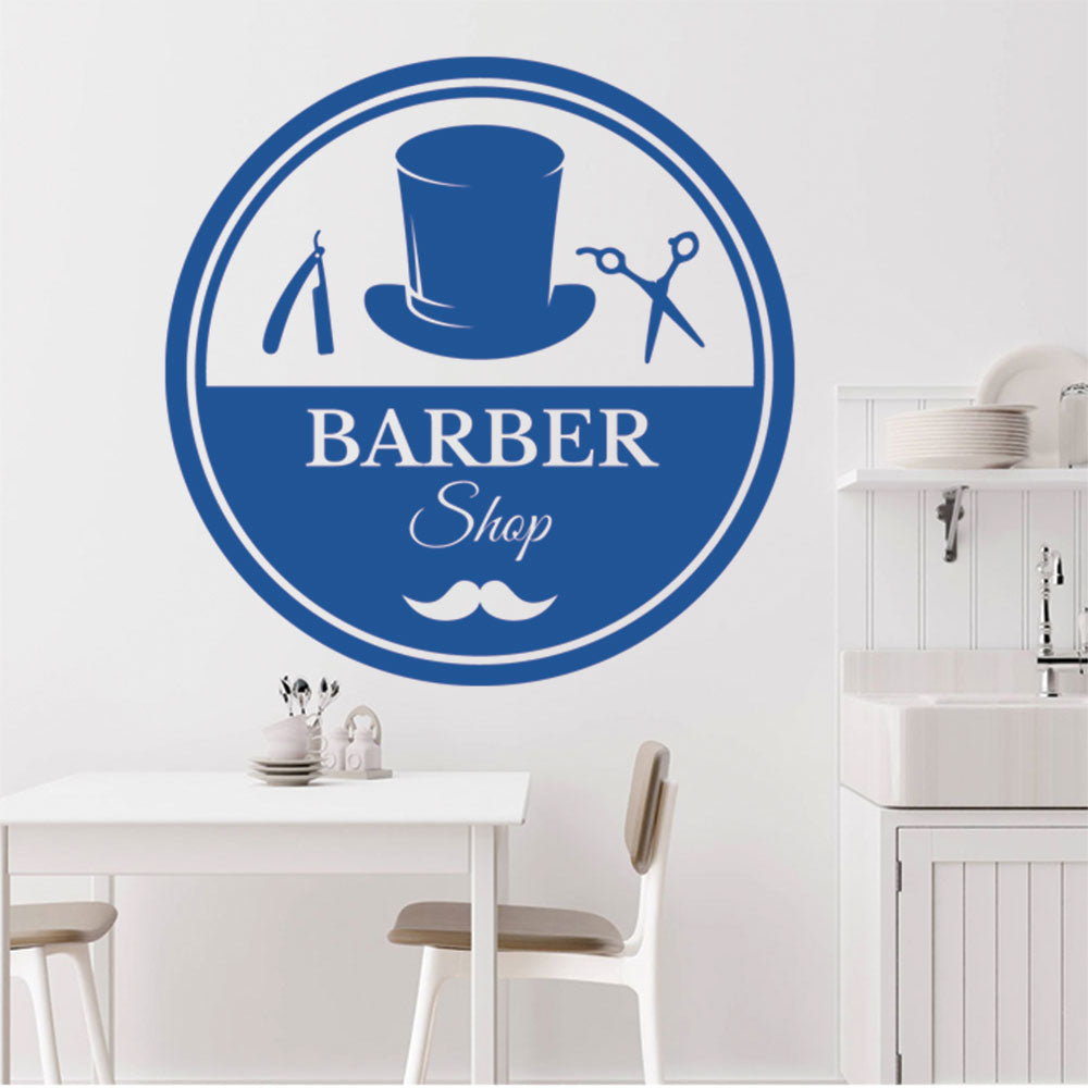 Barber Scissors & Comb Wall Sticker | Barbershop Door Decal UK Made
