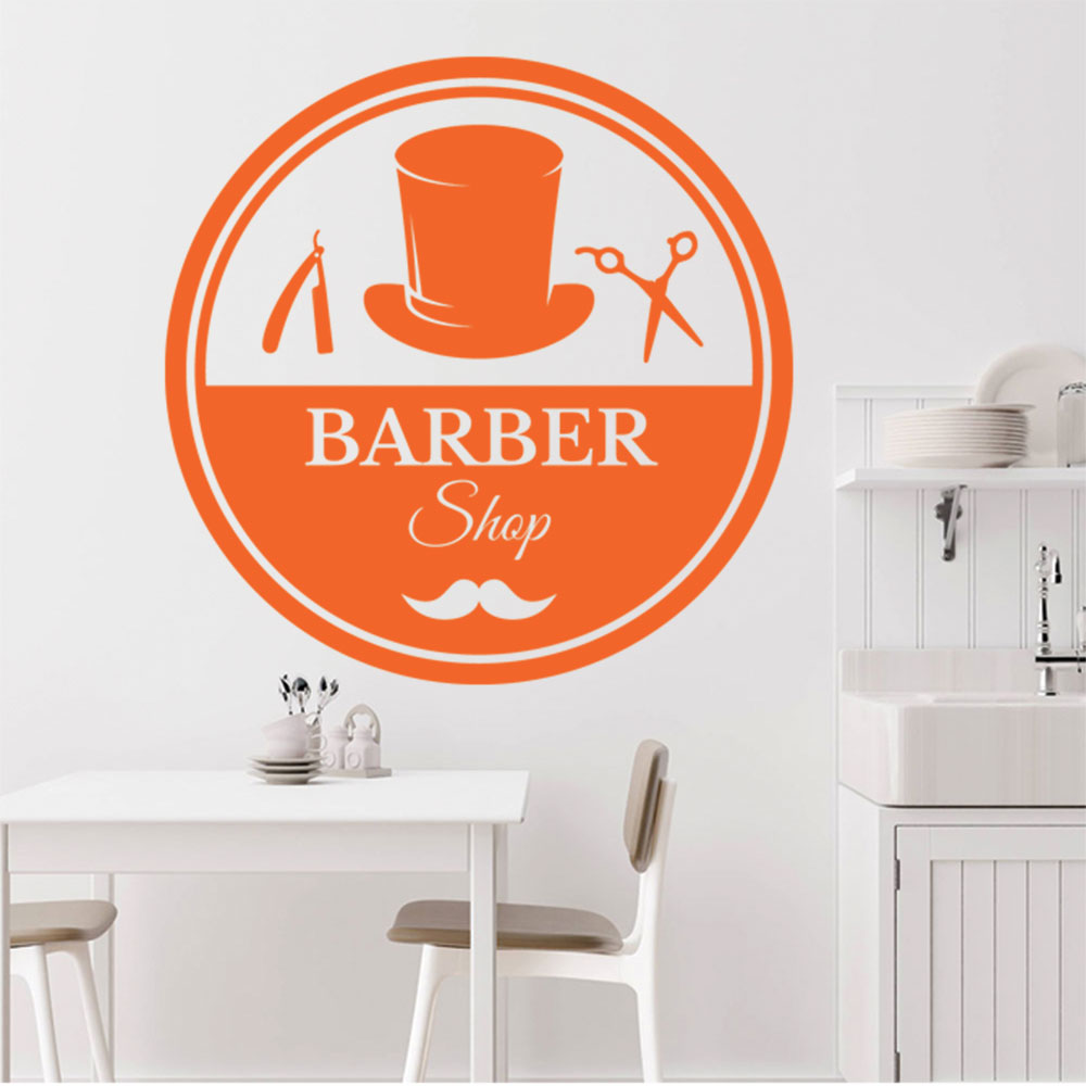 Barber Scissors & Comb Wall Sticker | Barbershop Door Decal UK Made