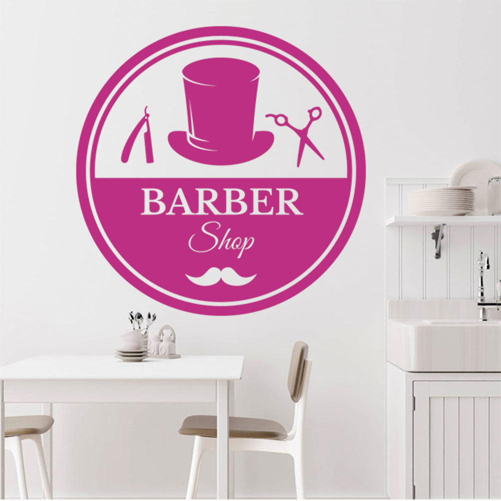 Barber Scissors & Comb Wall Sticker | Barbershop Door Decal UK Made