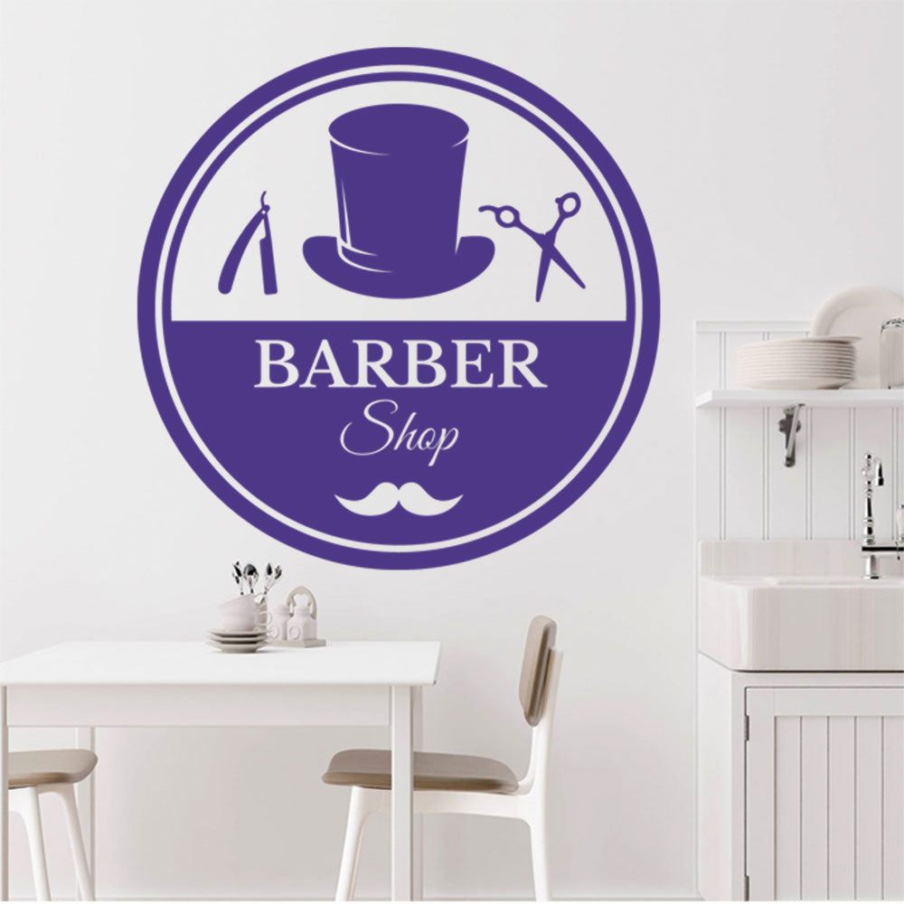 Barber Scissors & Comb Wall Sticker | Barbershop Door Decal UK Made