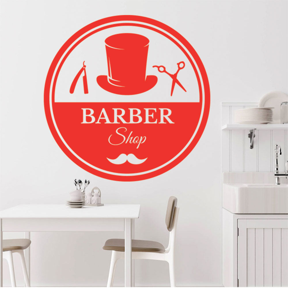 Barber Scissors & Comb Wall Sticker | Barbershop Door Decal UK Made