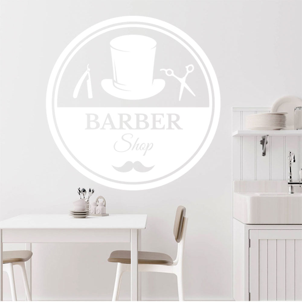 Barber Scissors & Comb Wall Sticker | Barbershop Door Decal UK Made
