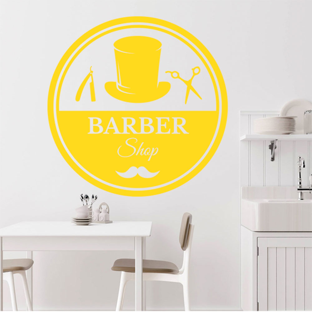 Barber Scissors & Comb Wall Sticker | Barbershop Door Decal UK Made