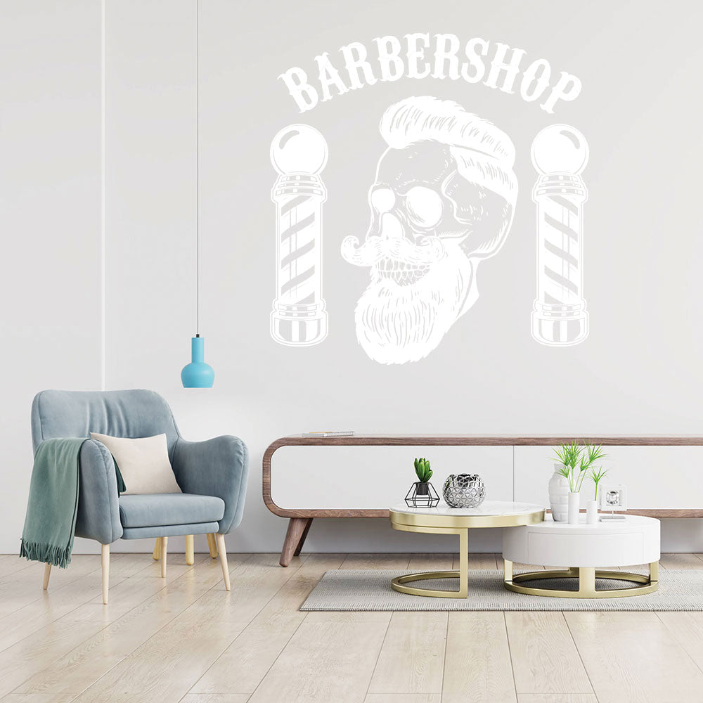 Modern Hipster Beard Barber Shop Wall Sticker & Decal | UK Made