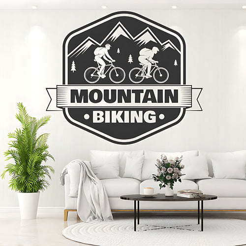 Rugged Mountain Biking Wall Decal for Racing Shops and Decor
