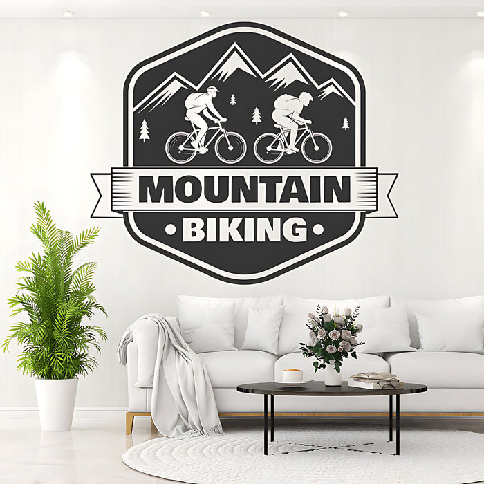 Rugged Mountain Biking Wall Decal for Racing Shops and Decor