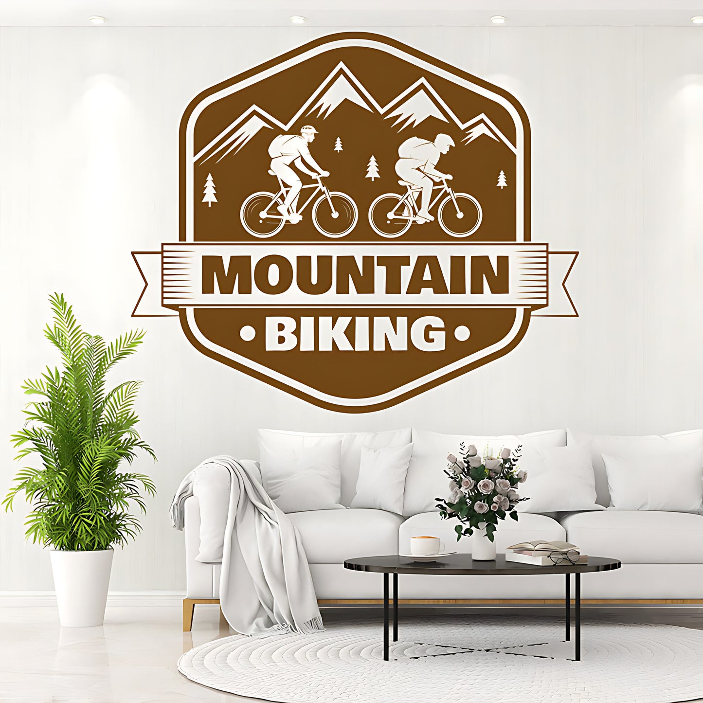 Rugged Mountain Biking Wall Decal for Racing Shops and Decor