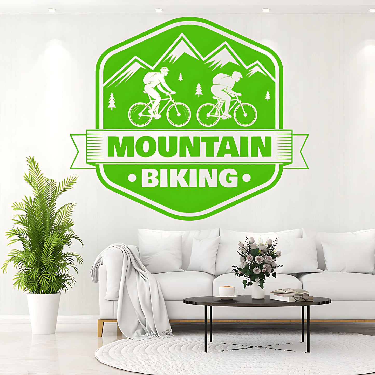 Rugged Mountain Biking Wall Decal for Racing Shops and Decor