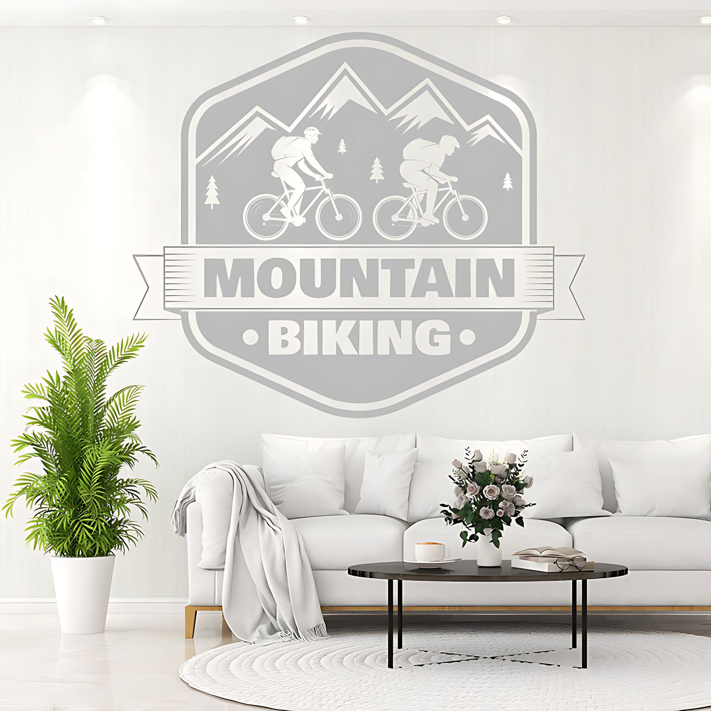 Rugged Mountain Biking Wall Decal for Racing Shops and Decor