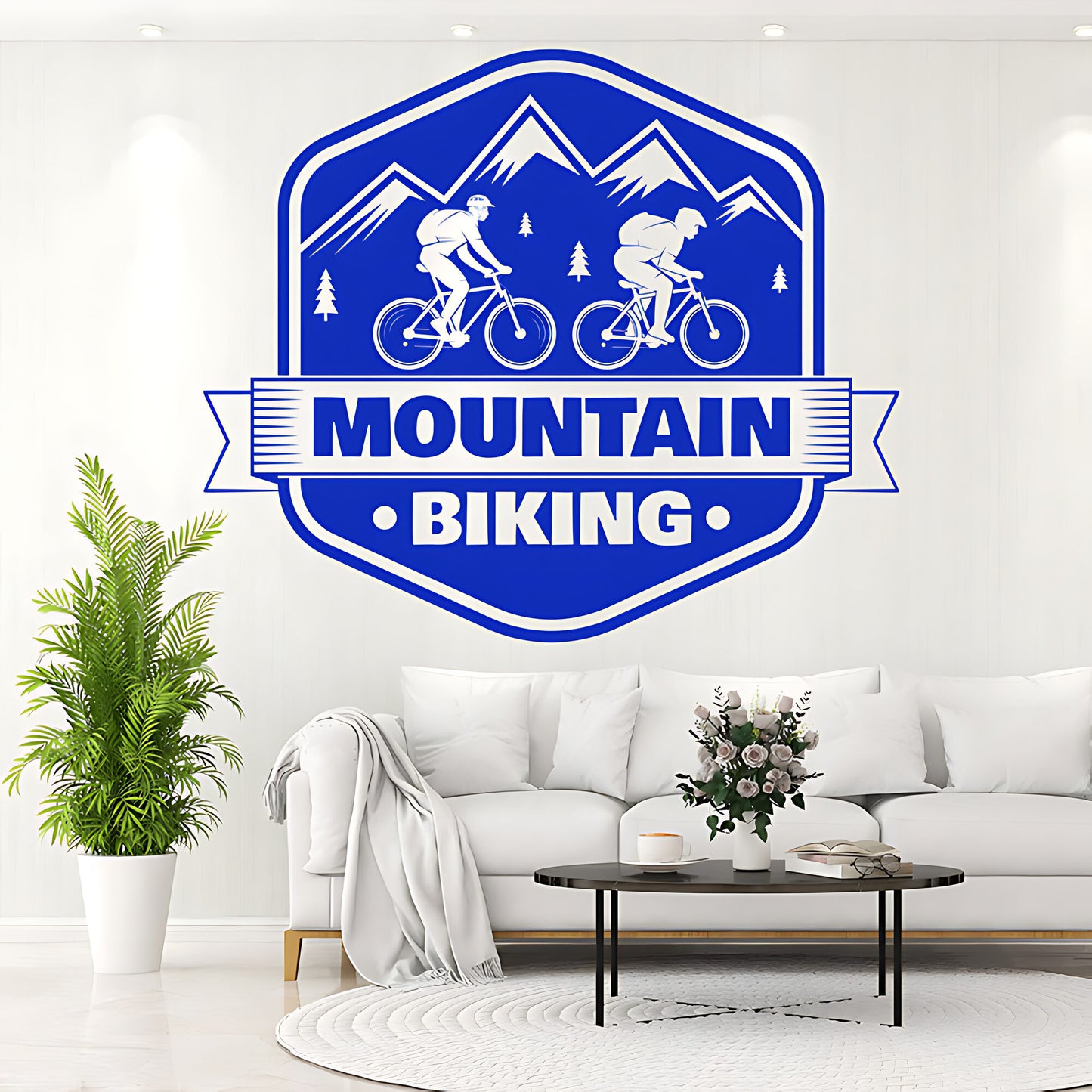 Rugged Mountain Biking Wall Decal for Racing Shops and Decor