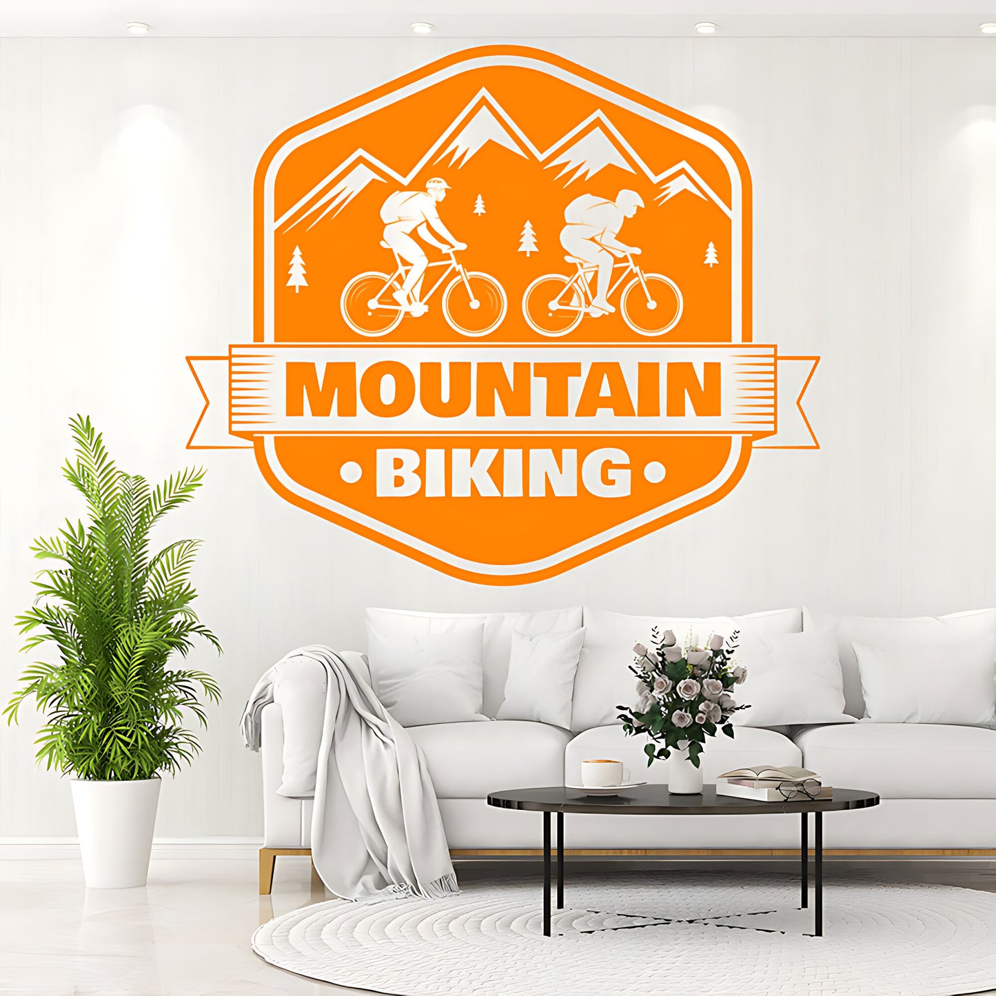 Rugged Mountain Biking Wall Decal for Racing Shops and Decor