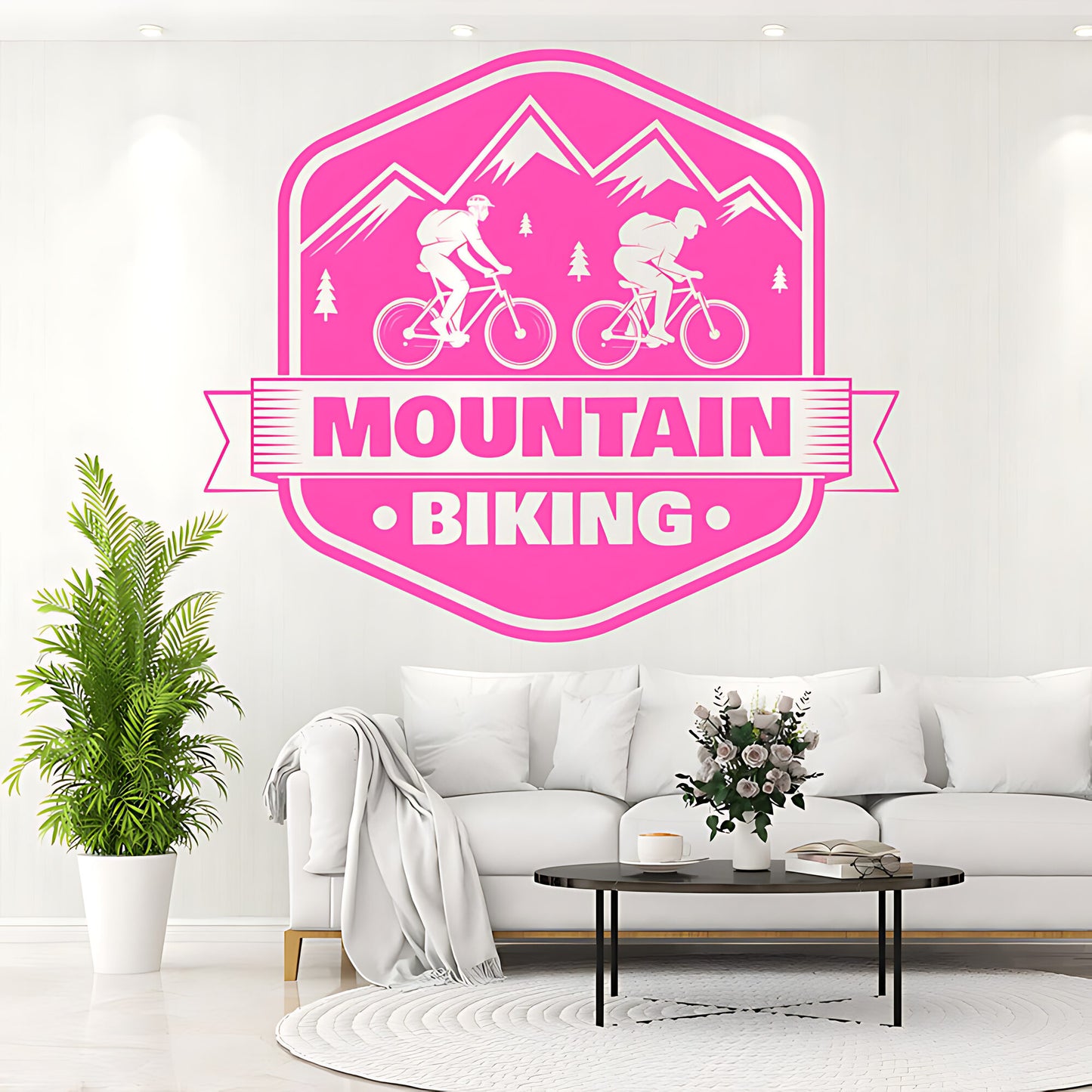 Rugged Mountain Biking Wall Decal for Racing Shops and Decor