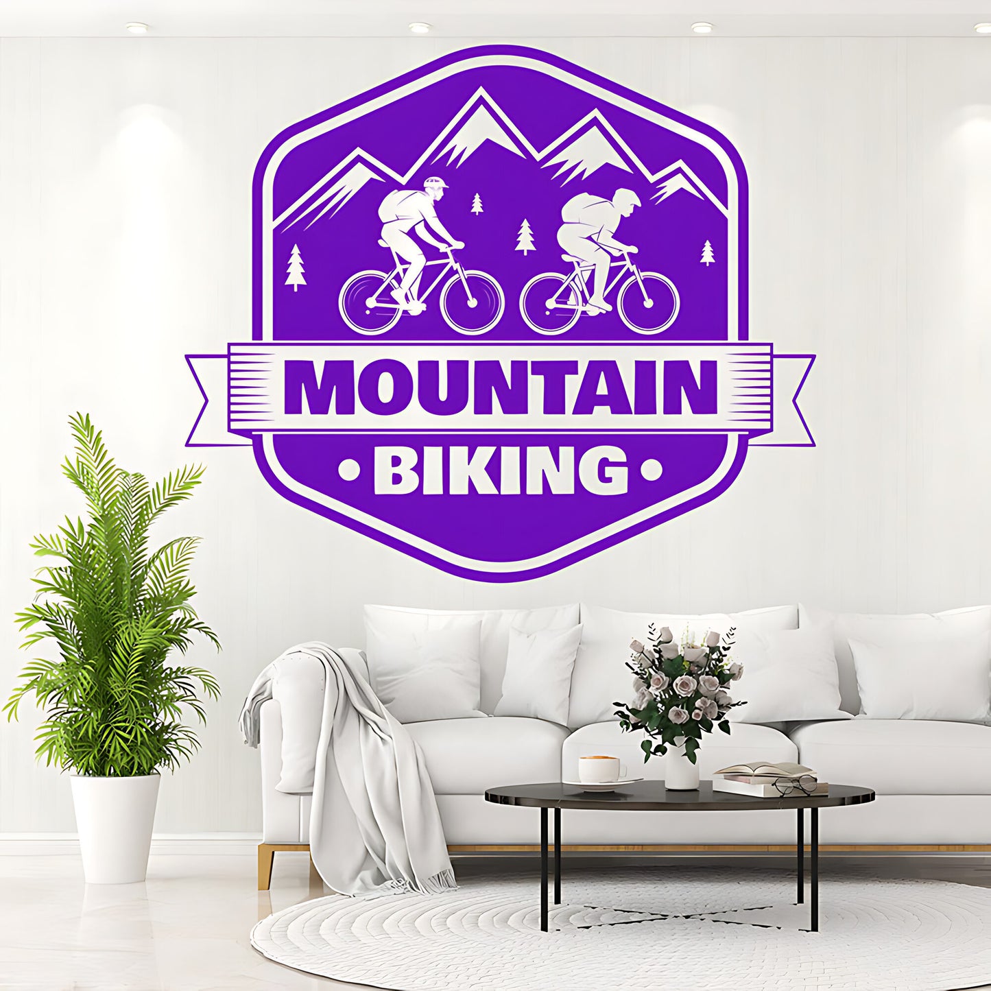 Rugged Mountain Biking Wall Decal for Racing Shops and Decor
