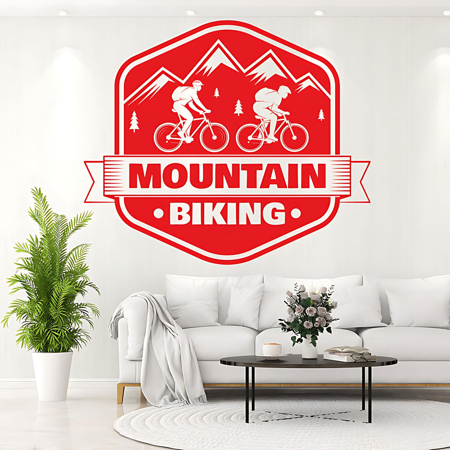 Rugged Mountain Biking Wall Decal for Racing Shops and Decor