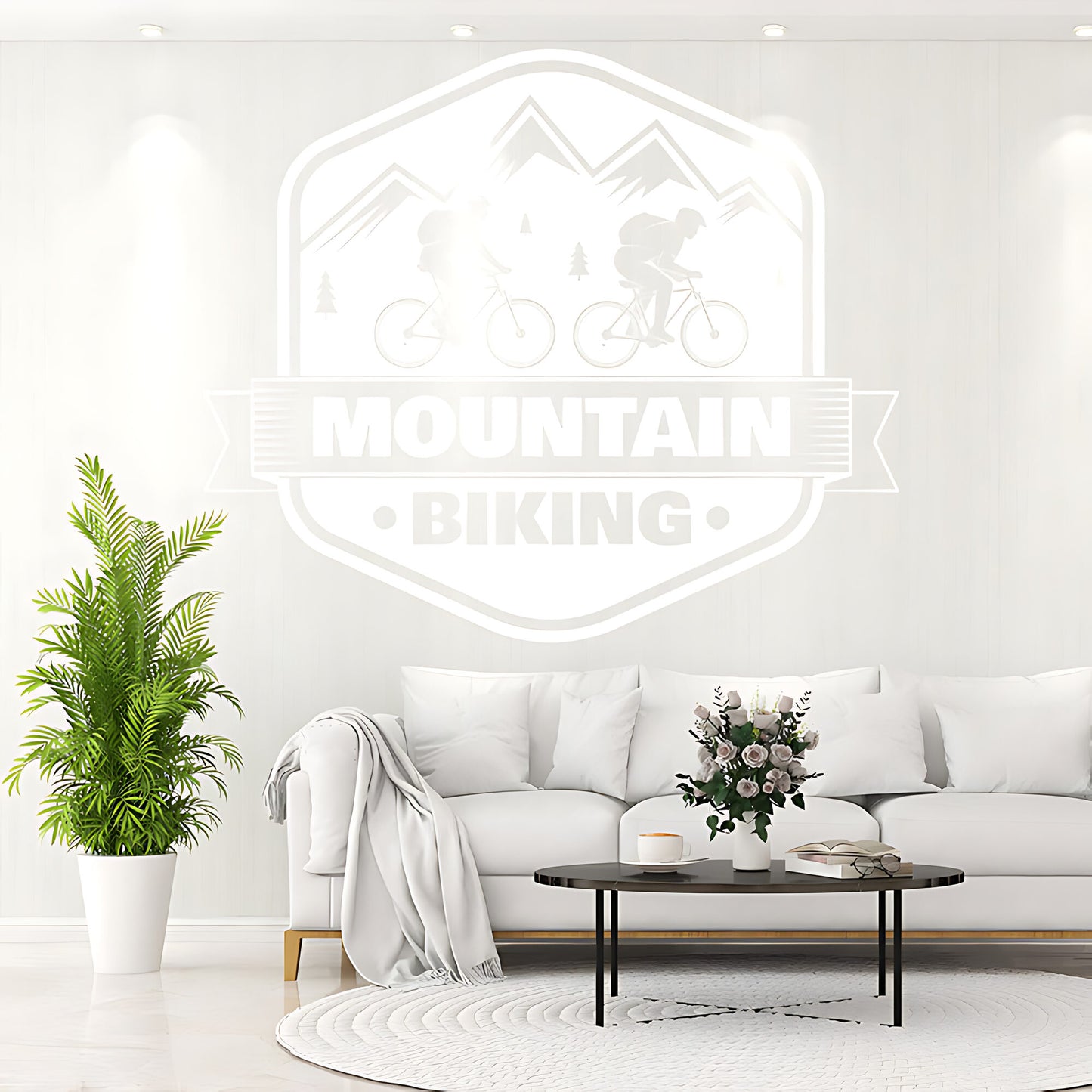 Rugged Mountain Biking Wall Decal for Racing Shops and Decor