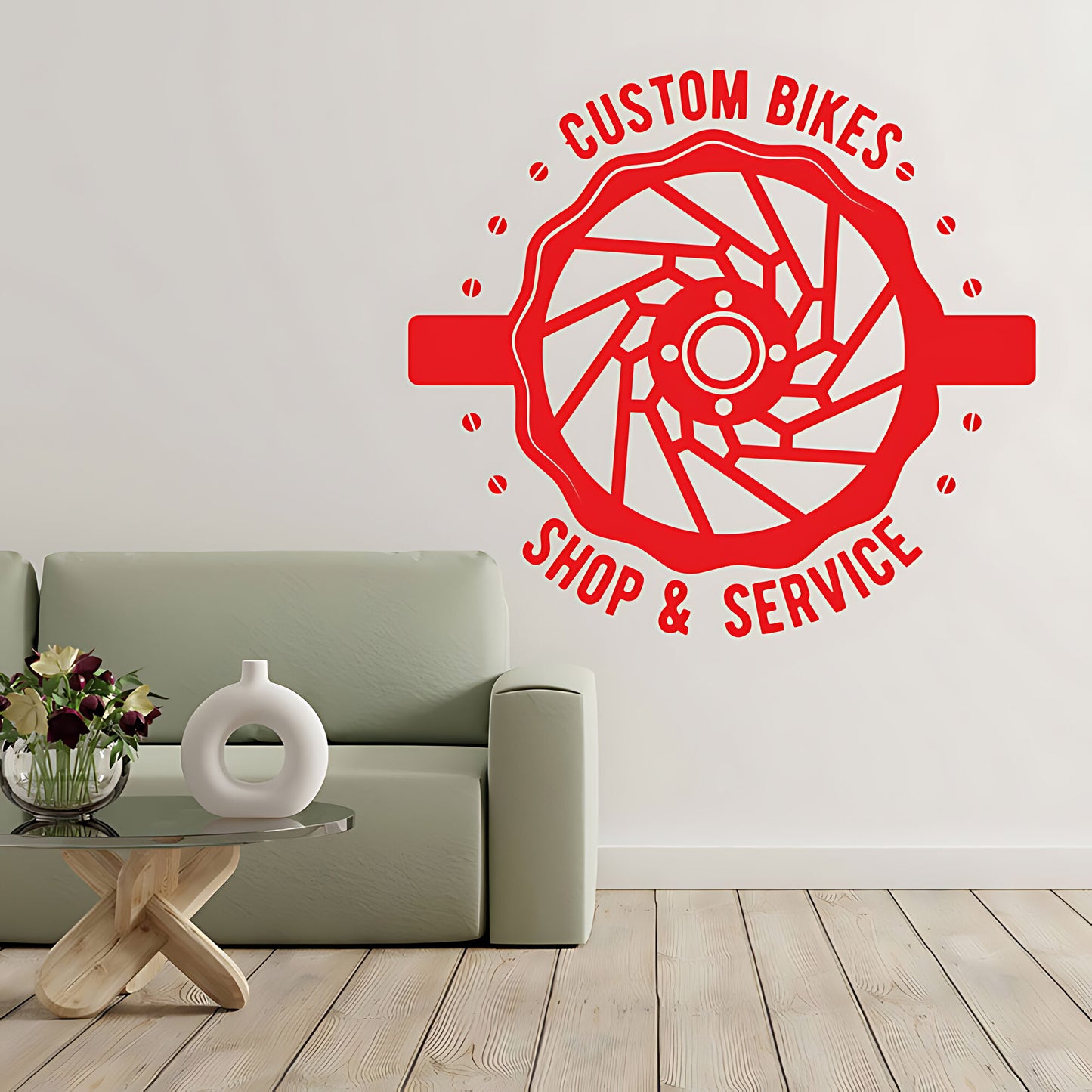 Sporty Bike Wall Decal - Ideal for Shops and Mountain Biking Decor