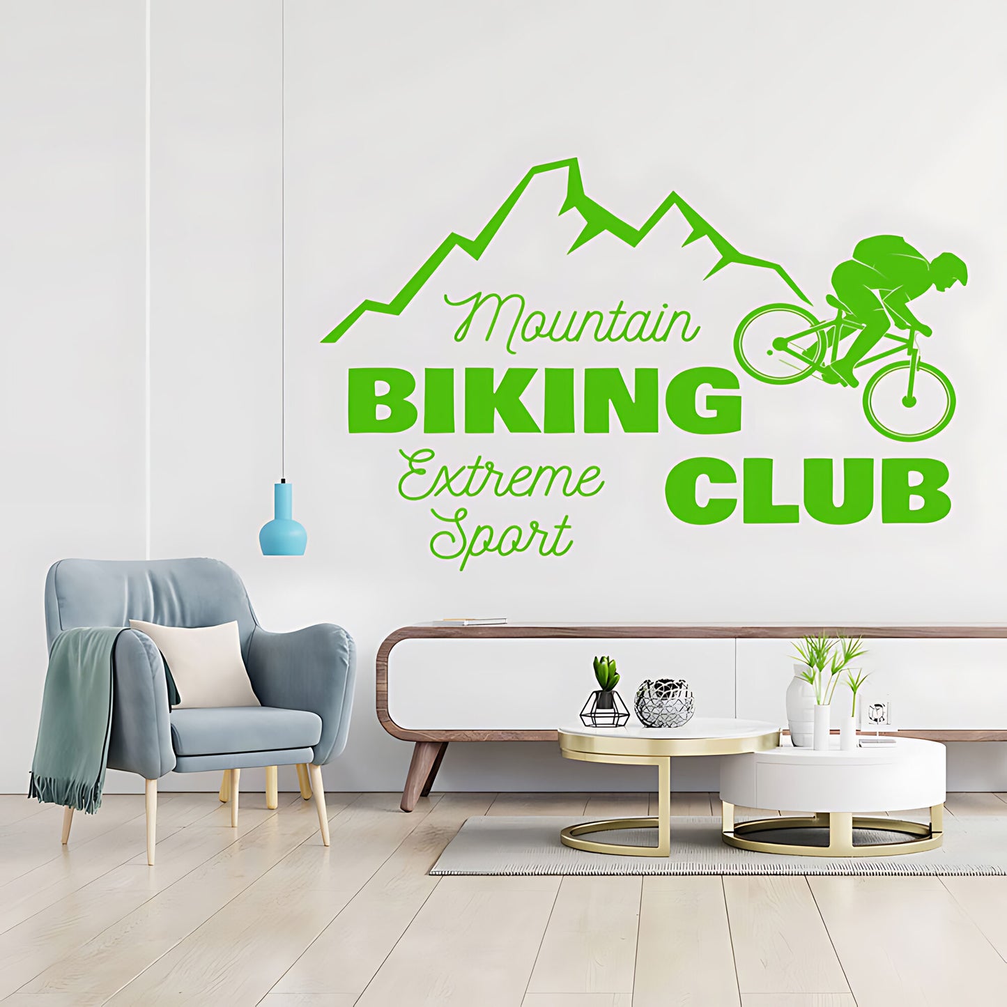 Cycling Adventure Wall Decal – Bike Shop & Rider Vinyl Sticker