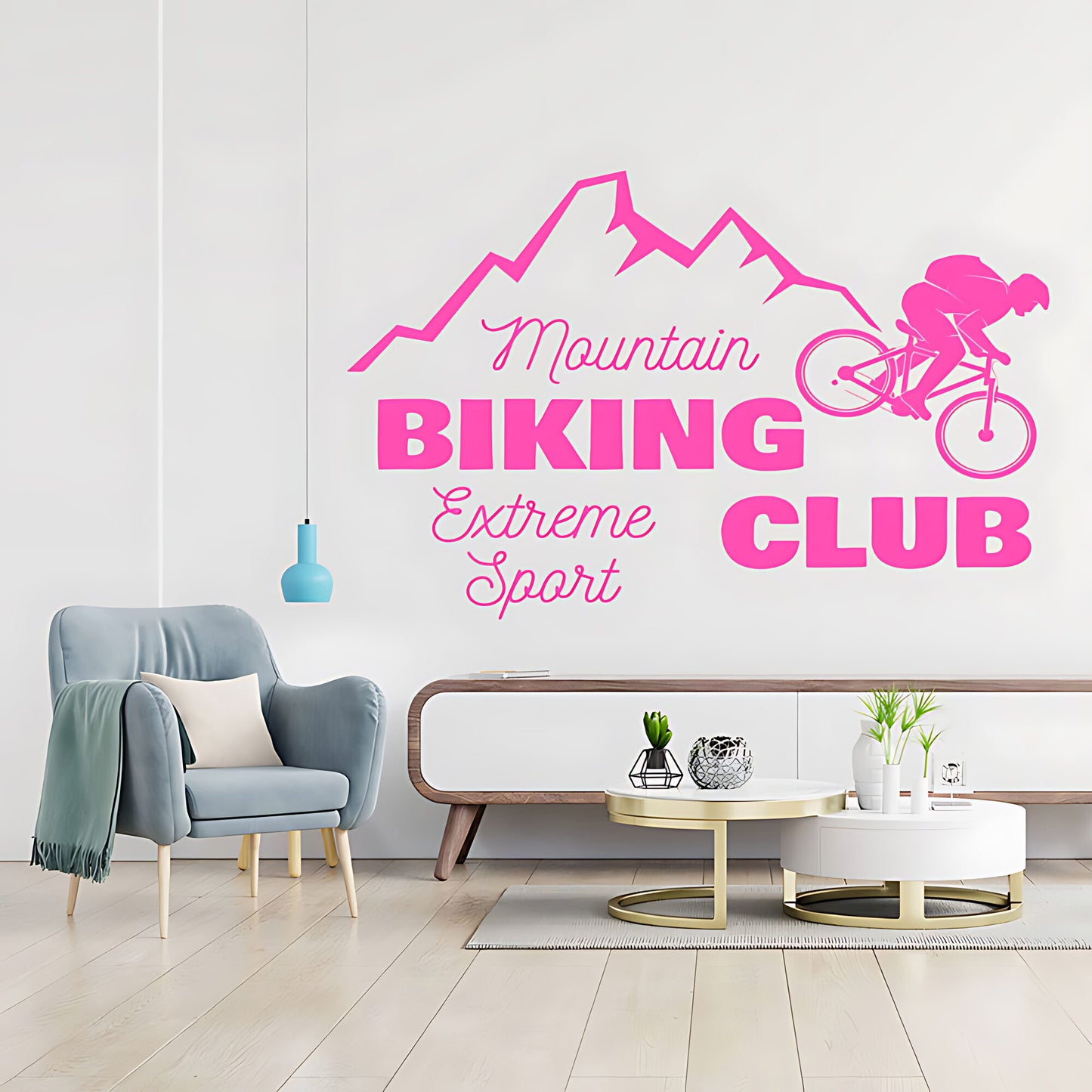 Cycling Adventure Wall Decal – Bike Shop & Rider Vinyl Sticker
