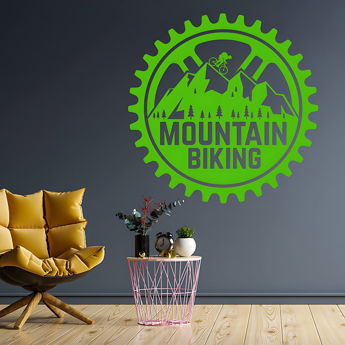 Cycling Sport Wall Decal - Mountain Biking Design for Bike Enthusiasts