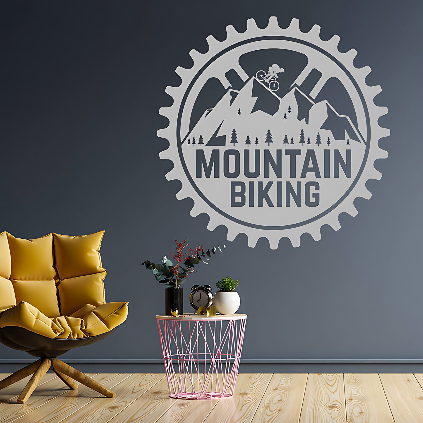 Cycling Sport Wall Decal - Mountain Biking Design for Bike Enthusiasts