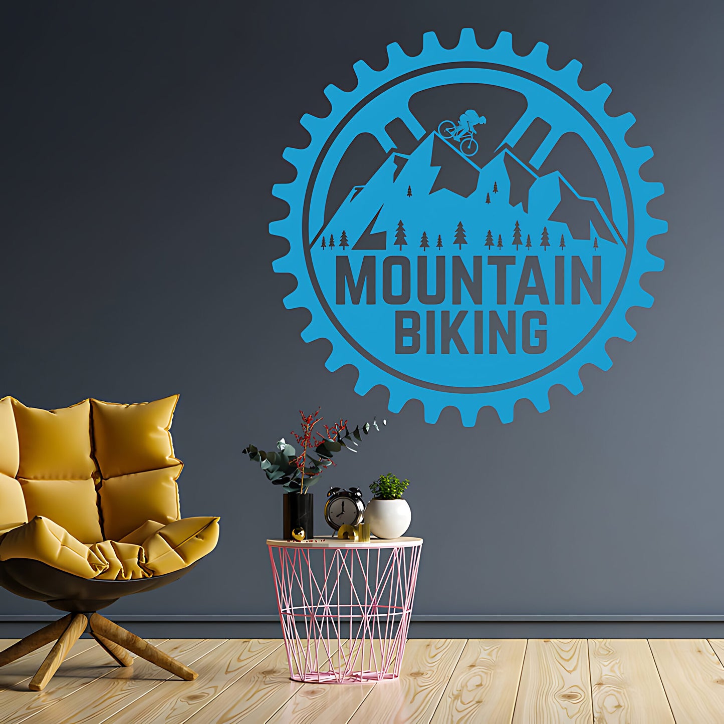 Cycling Sport Wall Decal - Mountain Biking Design for Bike Enthusiasts