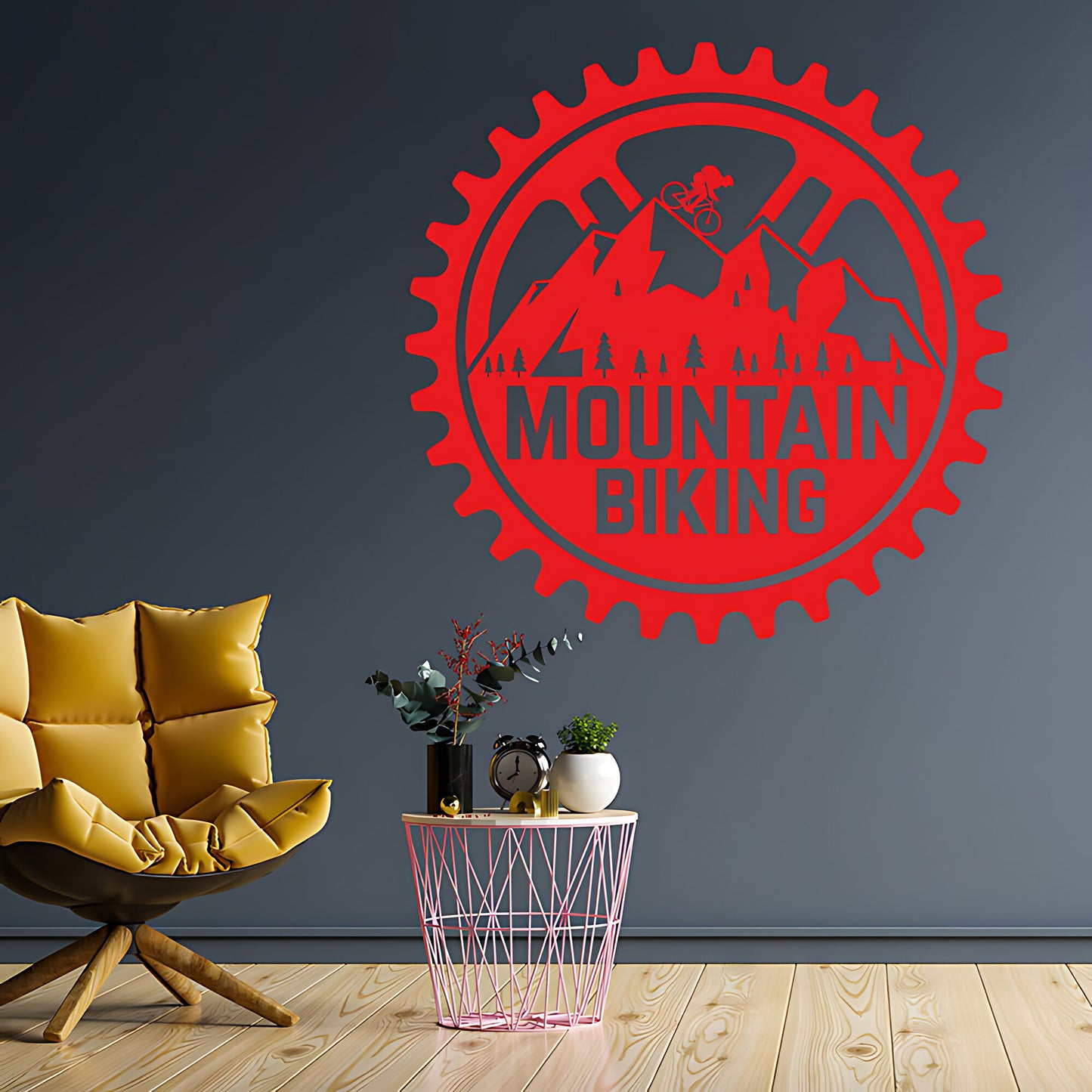 Cycling Sport Wall Decal - Mountain Biking Design for Bike Enthusiasts
