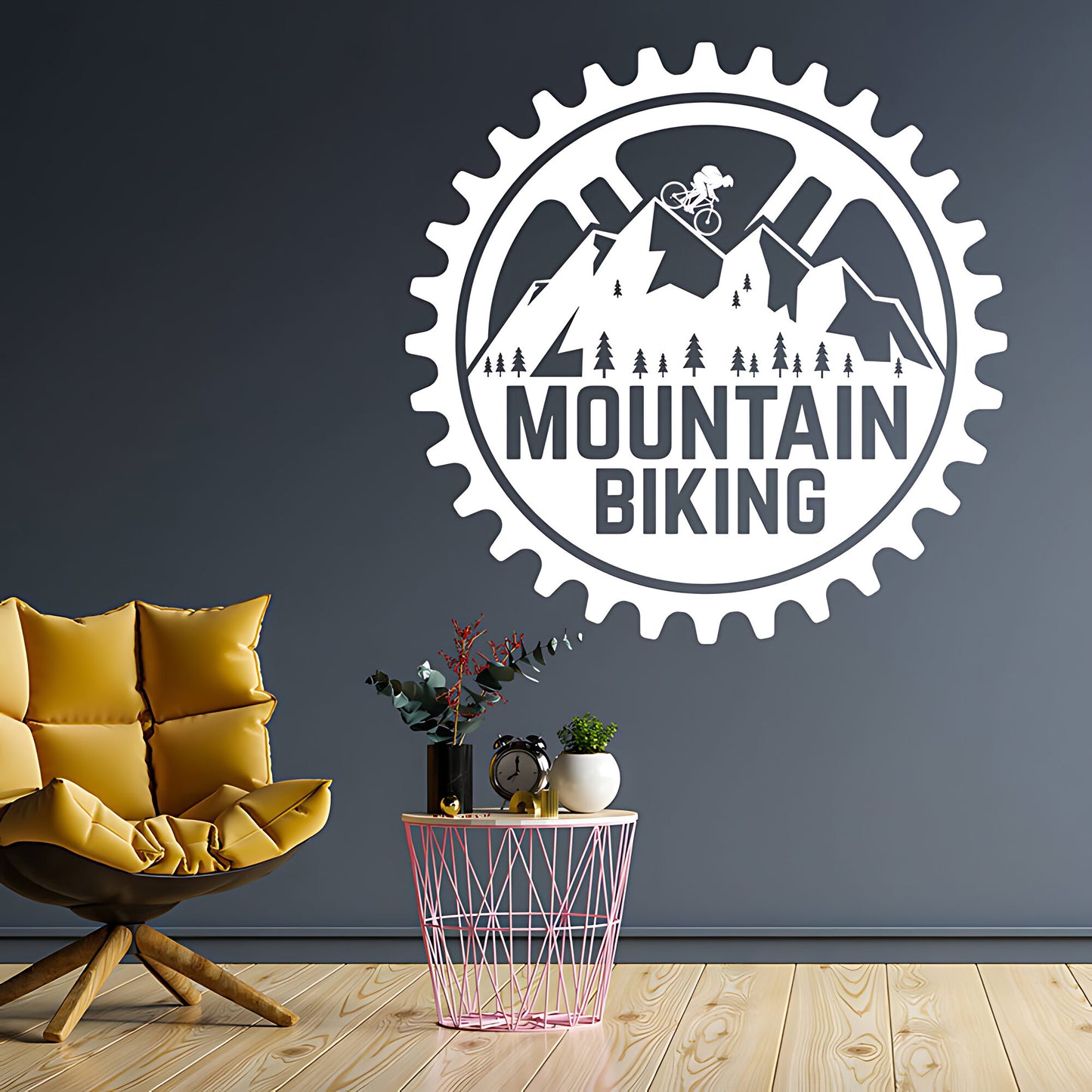 Cycling Sport Wall Decal - Mountain Biking Design for Bike Enthusiasts