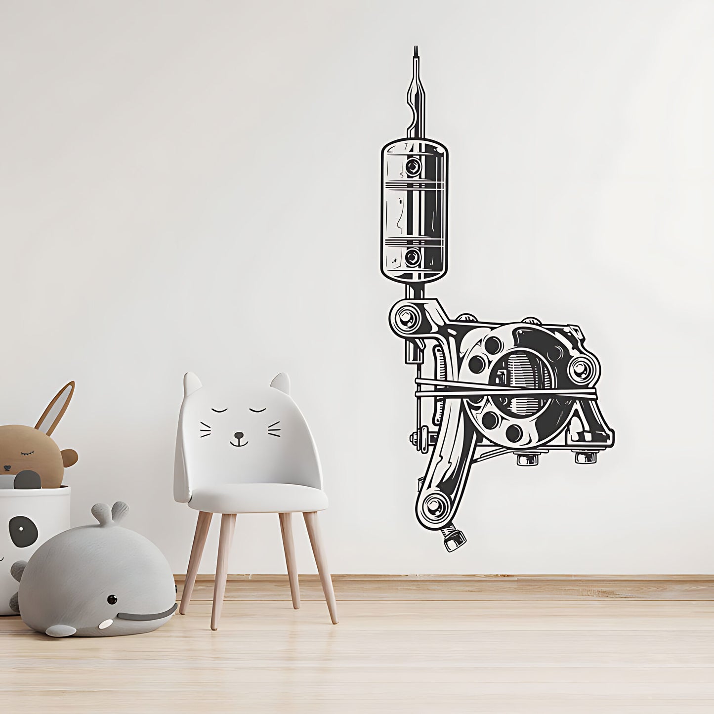 Skull Tattooist Quote Wall Sticker for Trendy Tattoo Parlour