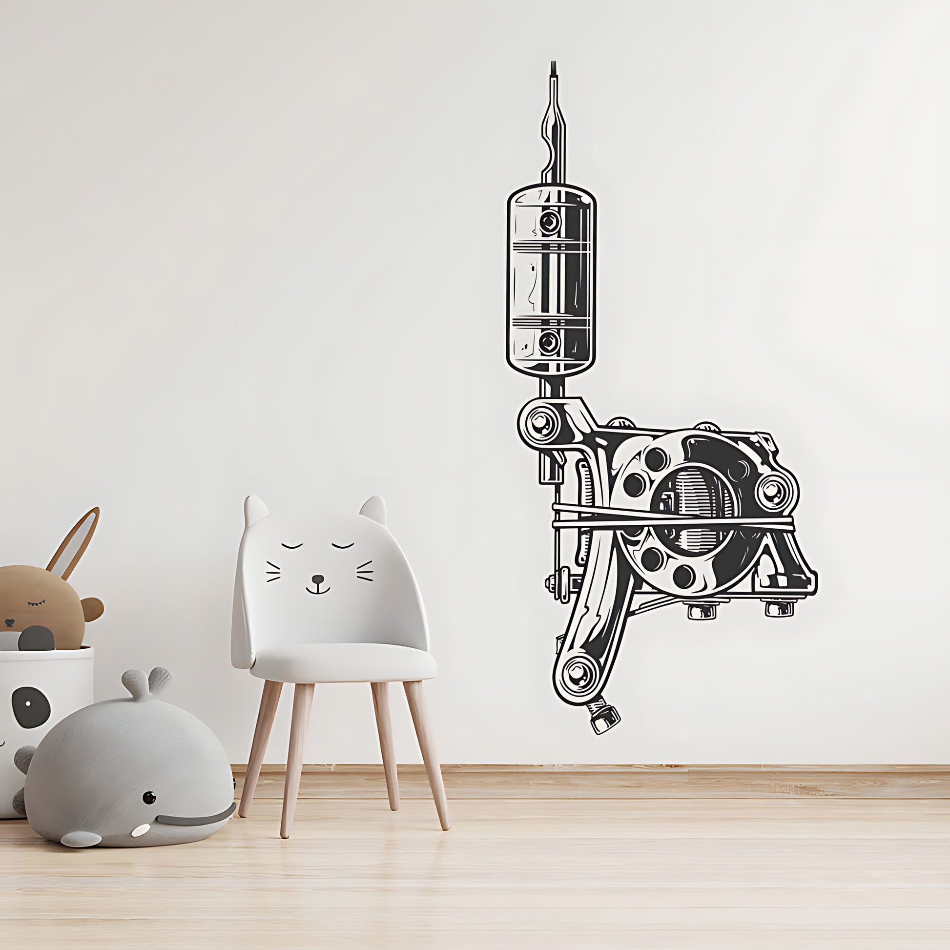 Skull Tattooist Quote Wall Sticker for Trendy Tattoo Parlour