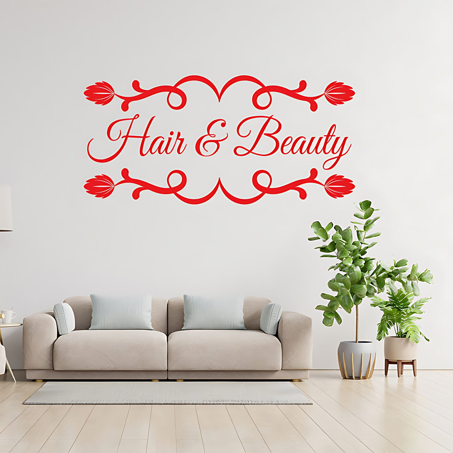 Hair & Beauty Salon Wall Decal - Elegant Sign Art Graphic