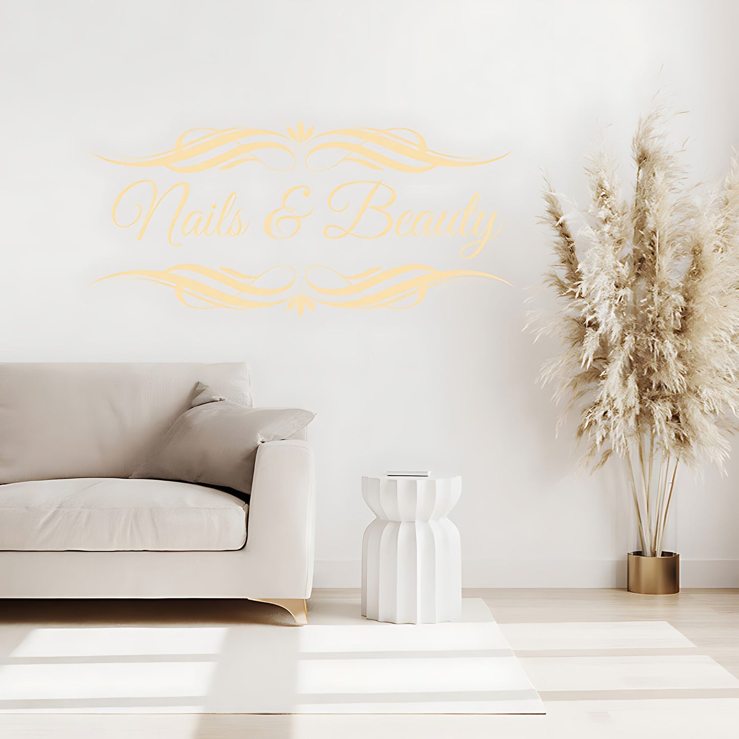 Nails & Beauty Salon Wall Decal - Elegant Art & Hair Graphic