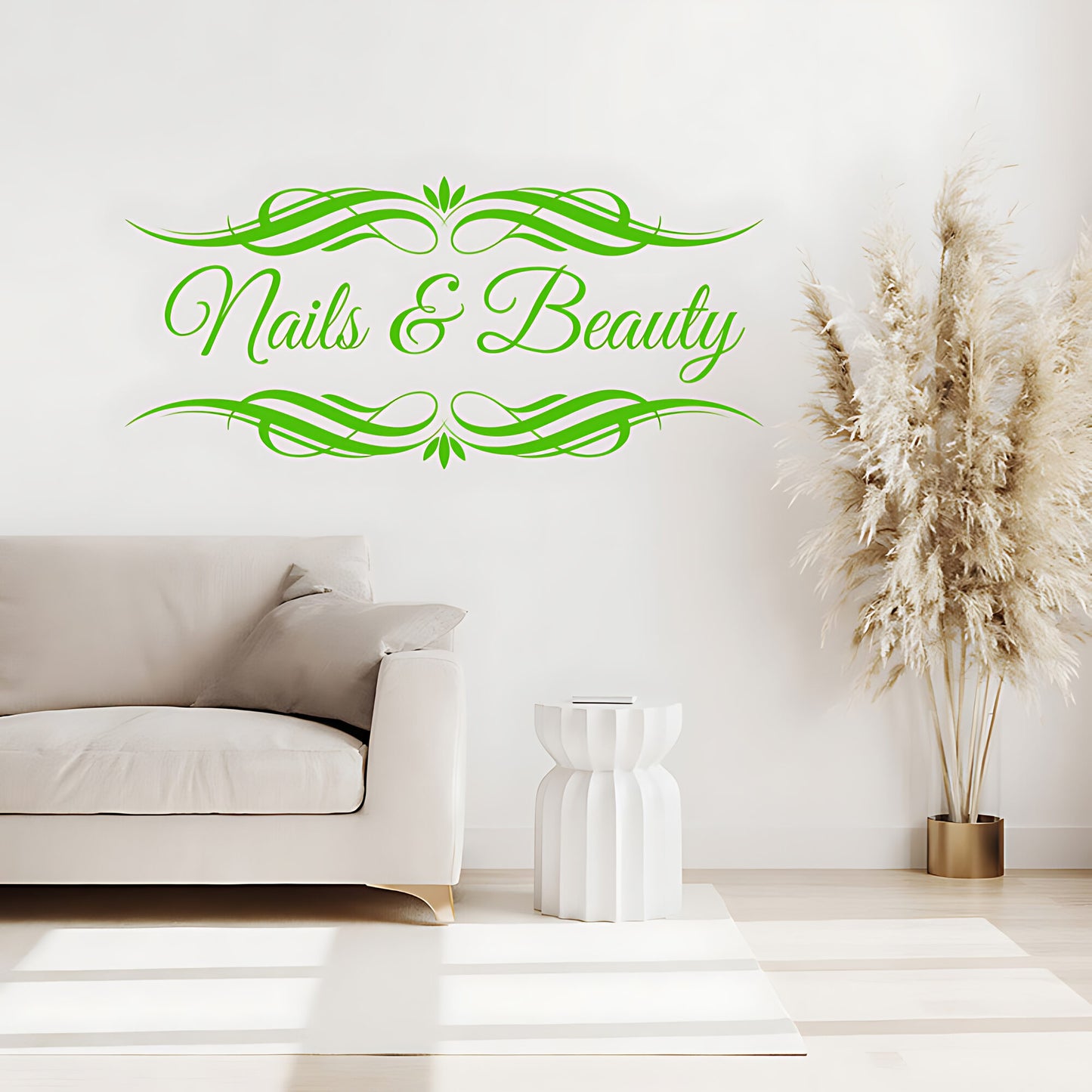 Nails & Beauty Salon Wall Decal - Elegant Art & Hair Graphic