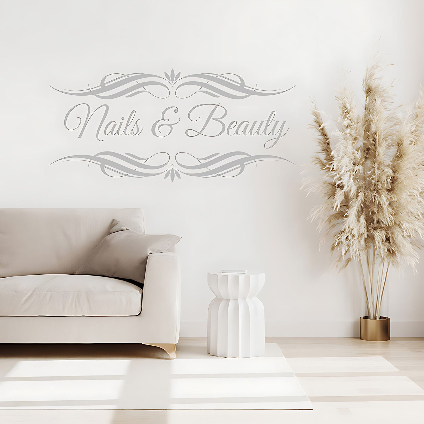 Nails & Beauty Salon Wall Decal - Elegant Art & Hair Graphic