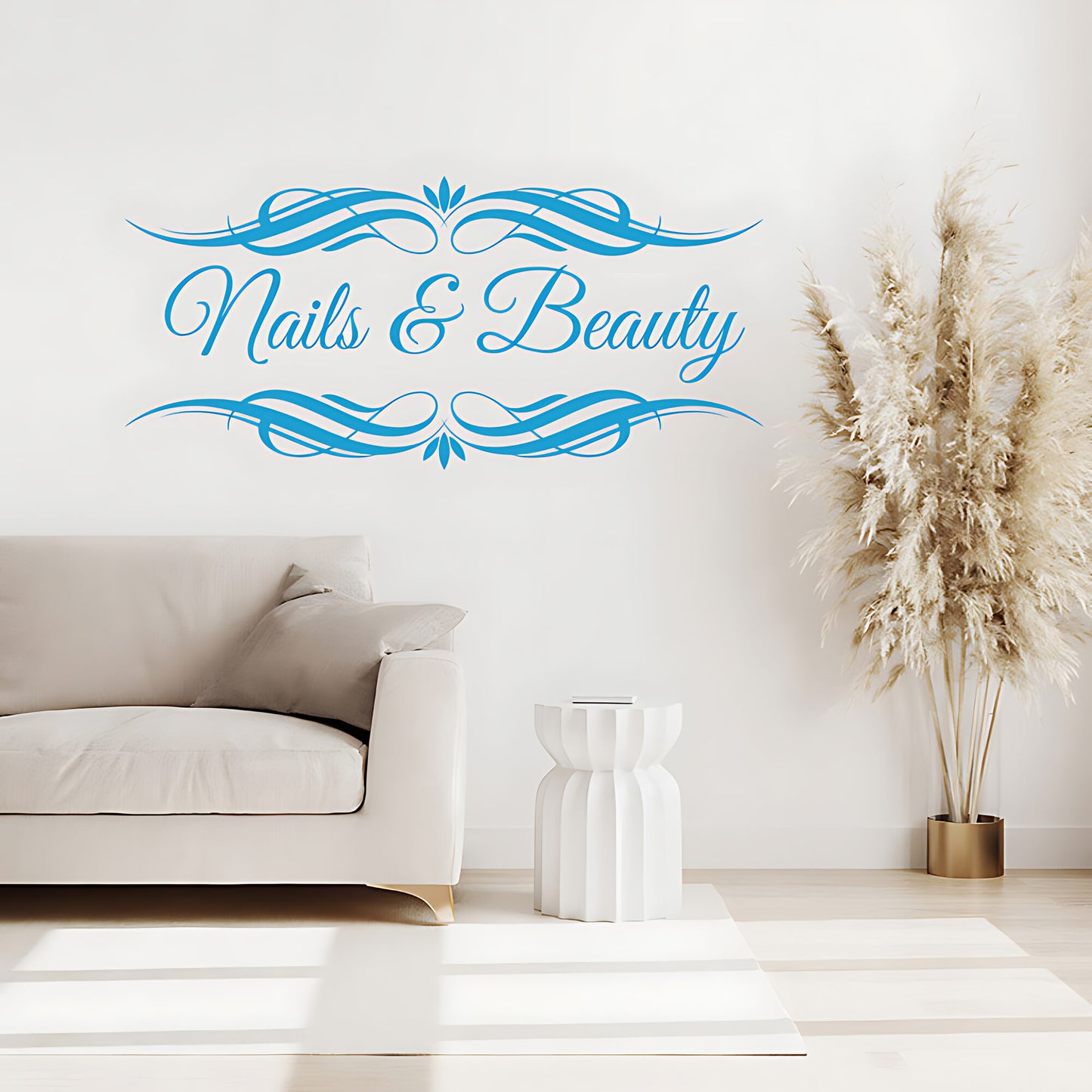 Nails & Beauty Salon Wall Decal - Elegant Art & Hair Graphic