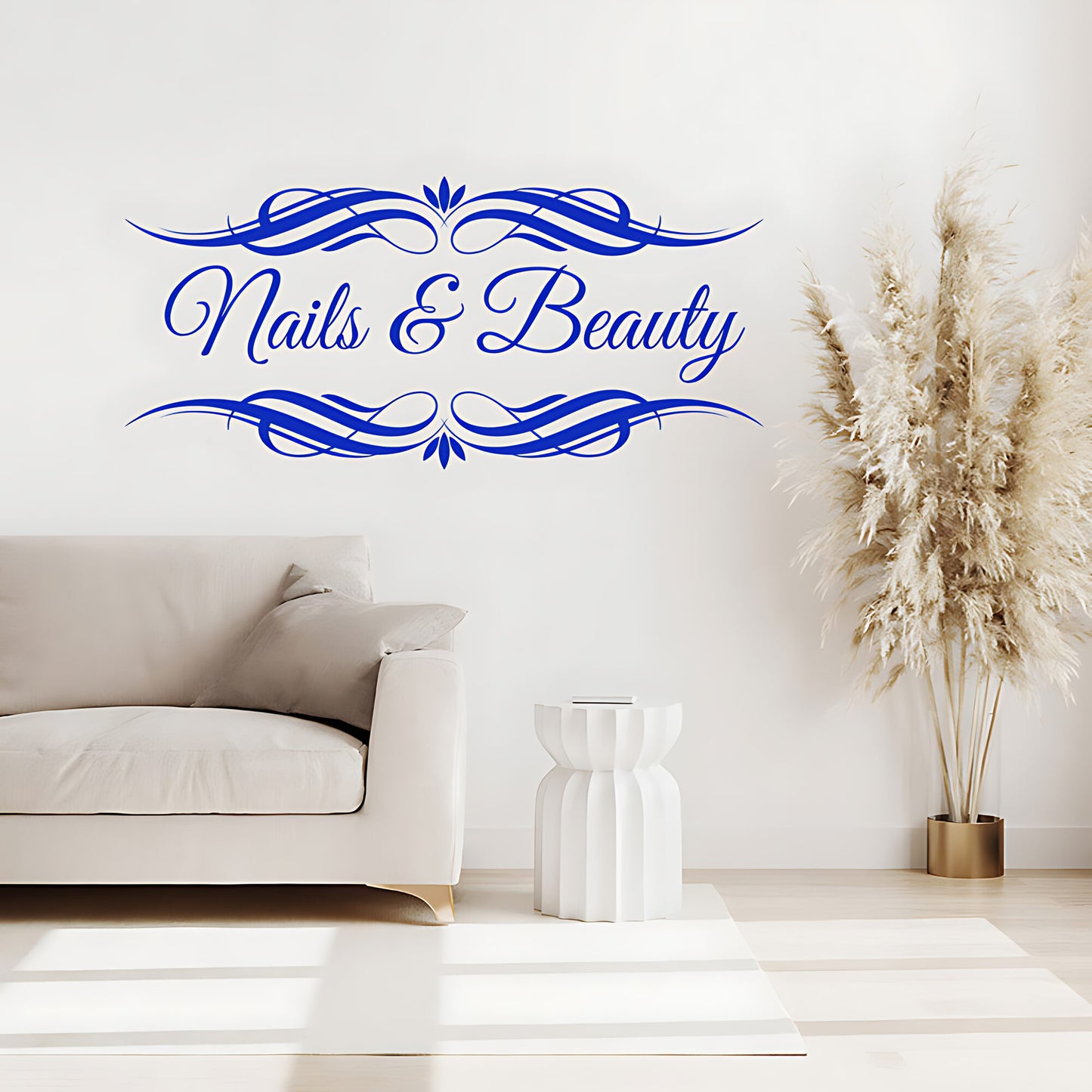 Nails & Beauty Salon Wall Decal - Elegant Art & Hair Graphic