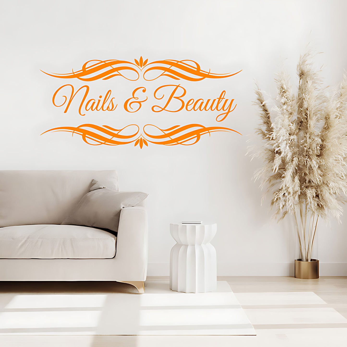 Nails & Beauty Salon Wall Decal - Elegant Art & Hair Graphic