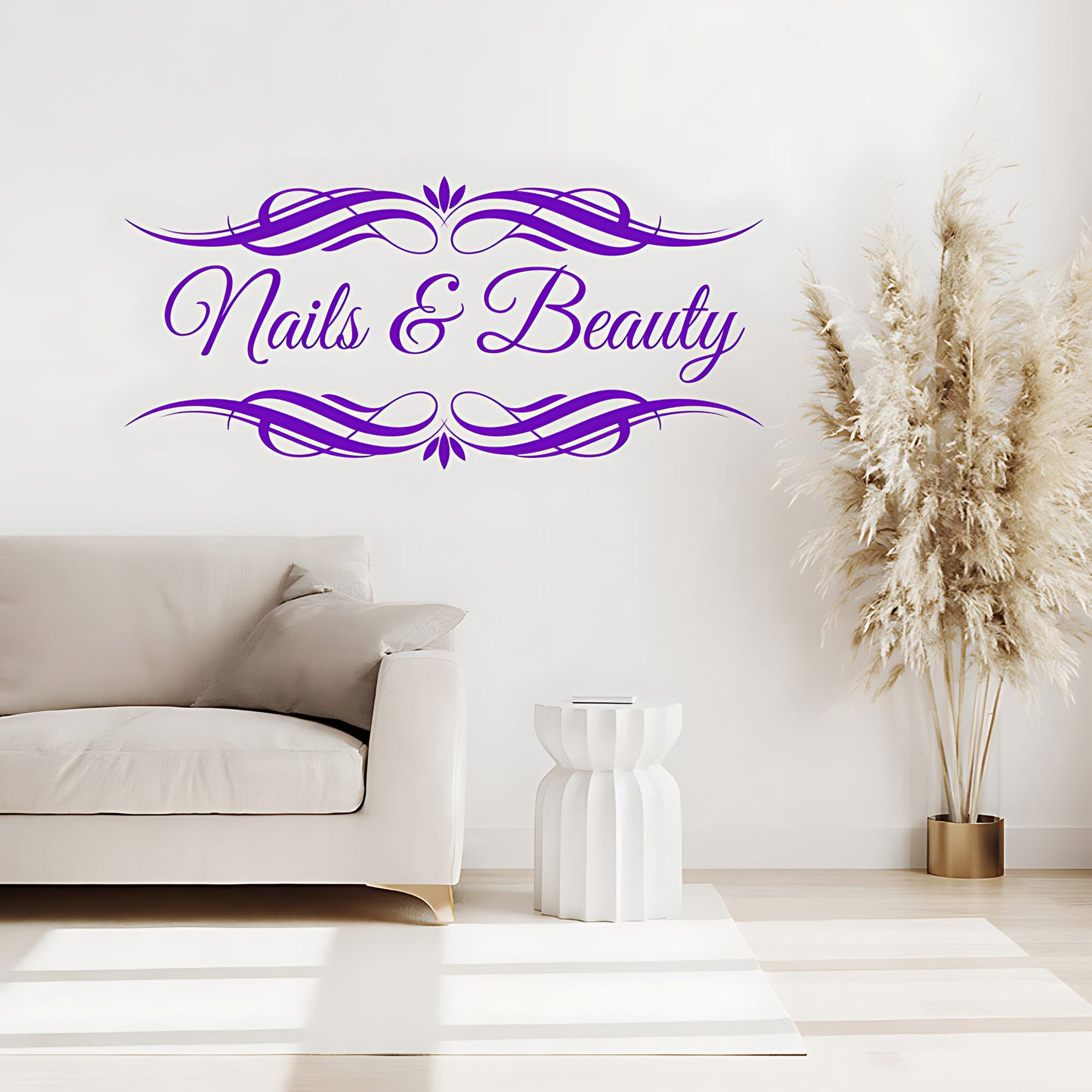 Nails & Beauty Salon Wall Decal - Elegant Art & Hair Graphic